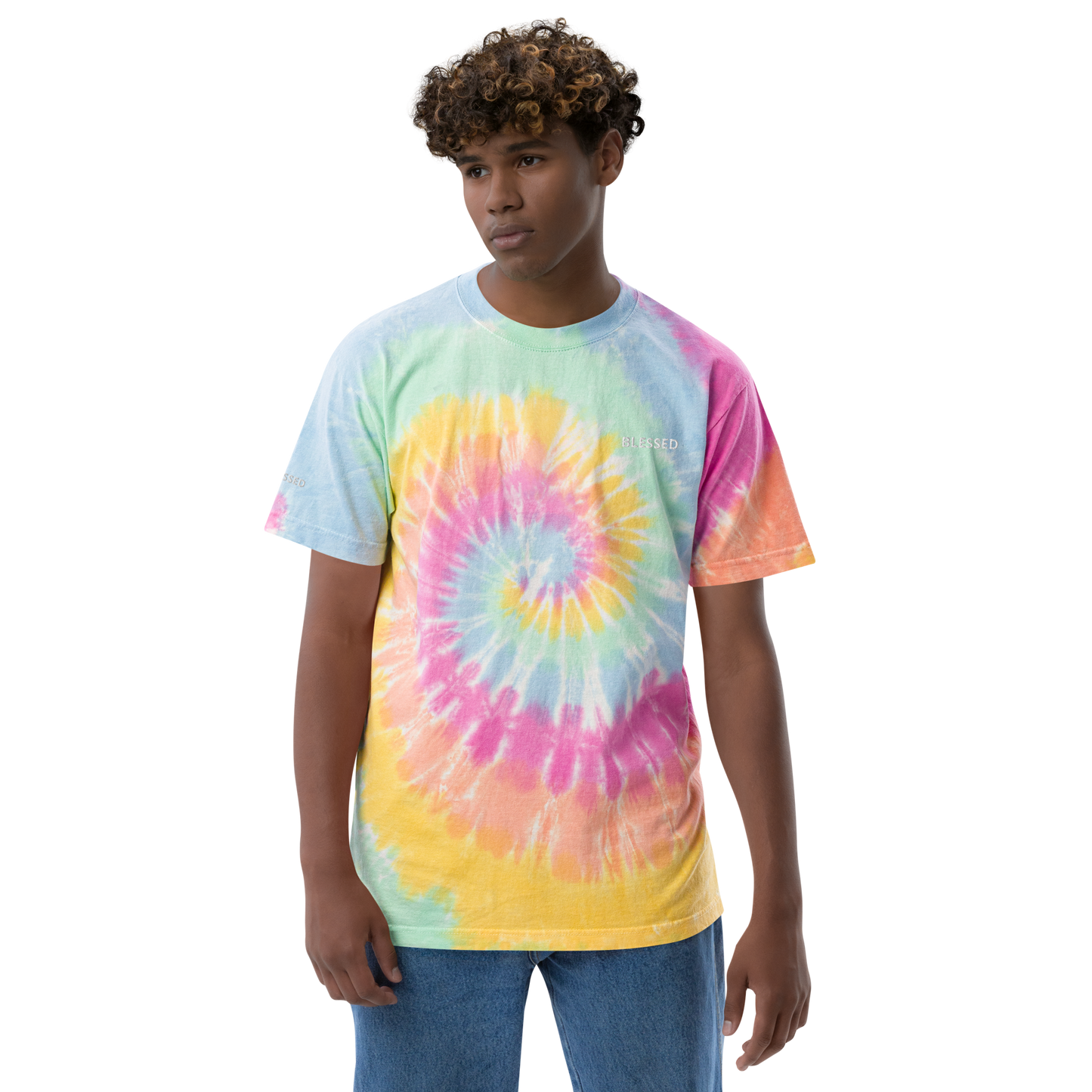 BLESSED Oversized tie-dye t-shirt